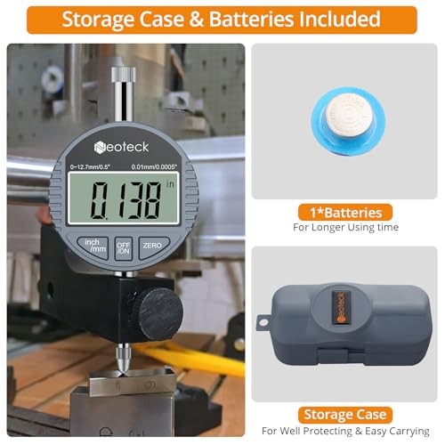 DTI Digital Dial Indicator 0.01mm/0.0005 inch Digital Probe Indicator Dial
