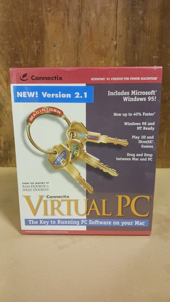 Virtual PC v2.1 by Connectix (1998), Run DOS/Windows Software on Mac (Unopened)