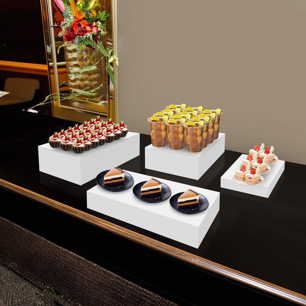 4pcs Cupcake Display Stand Acrylic Buffet Riser Multi-purpose Nesting Stand