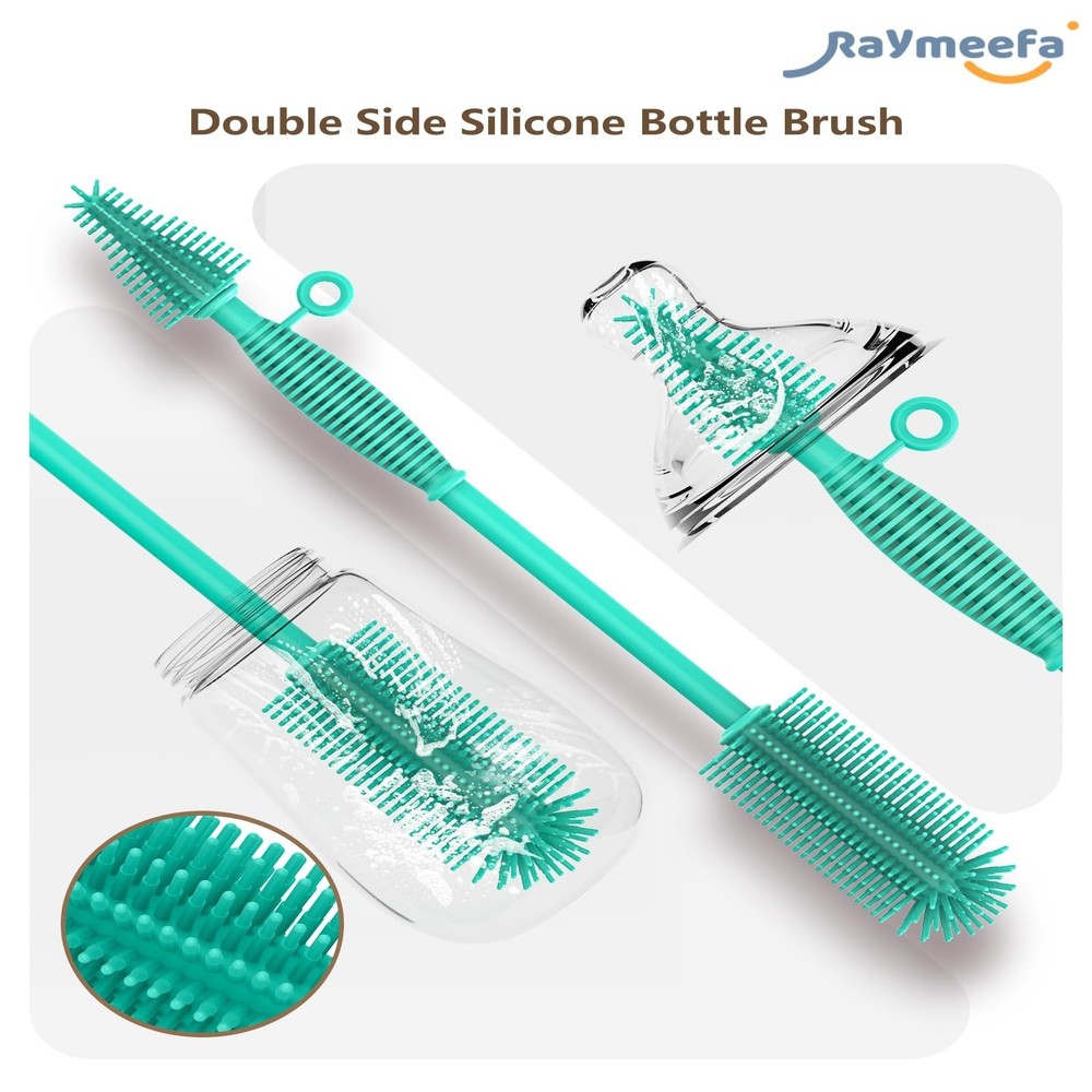 Double Sided Cleaning Brush,Soft Kitchen Scrub Brush,Reusable Silicone Bottle...