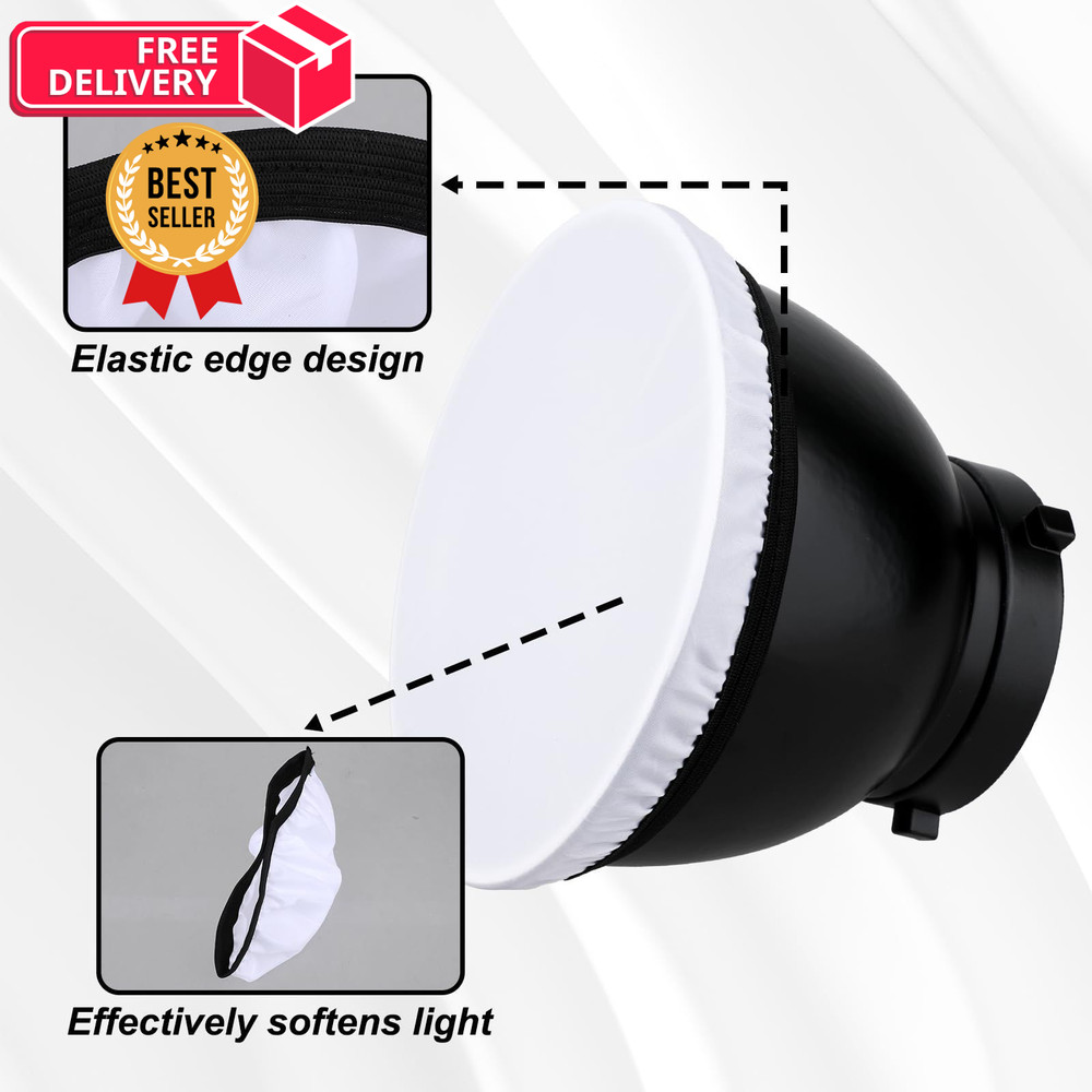 2Pcs Light Diffuser Sock, 7"/18cm Lamp Cover White Soft One Size, 2