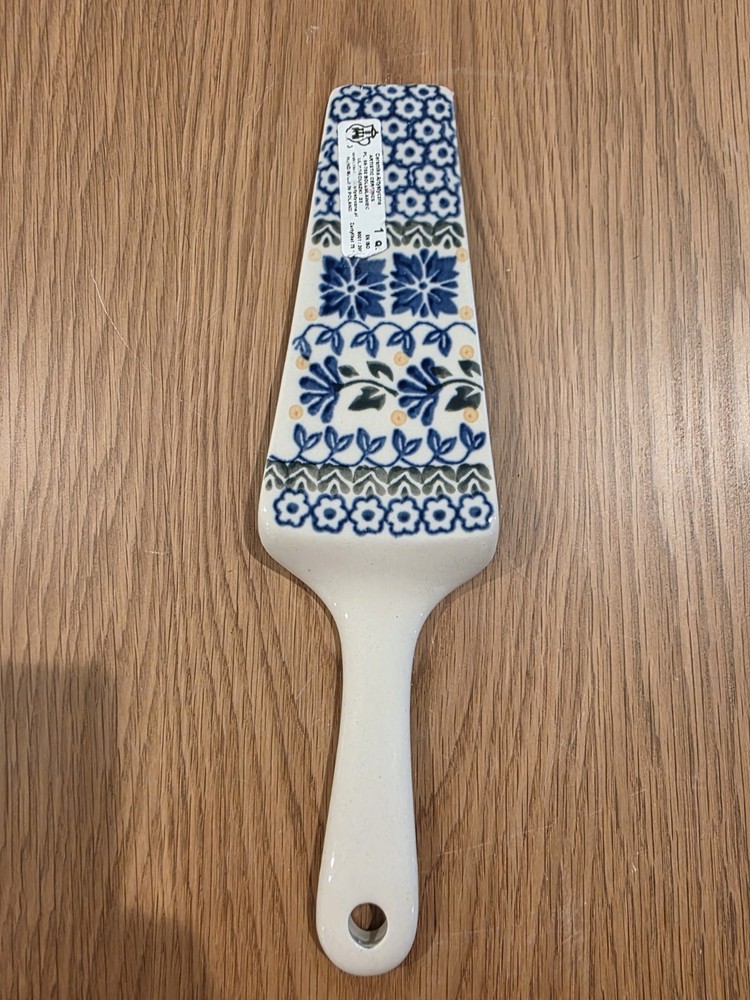 Polish pottery Cake Pie Server Unikat Poland Hand Painted