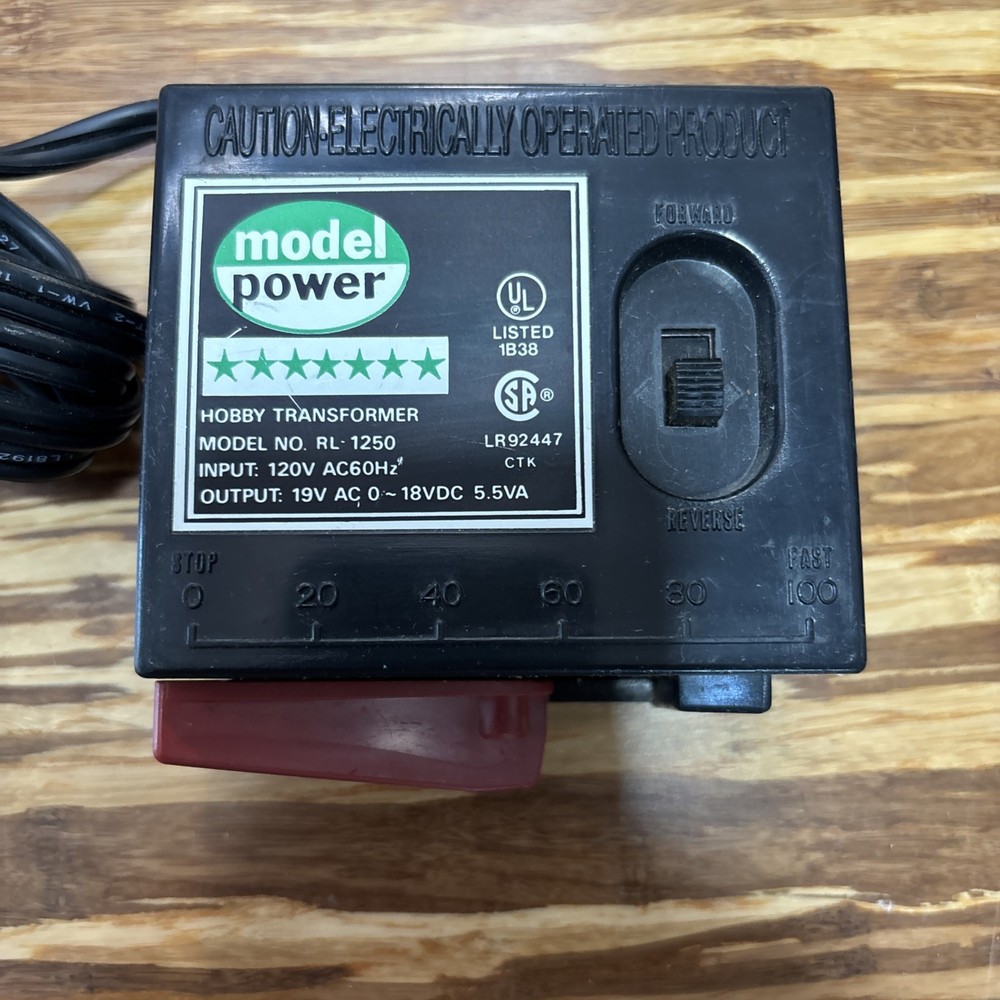 Model Power RL-1250 Hobby Transformer W/ Direction & Speed Controls/ Untested