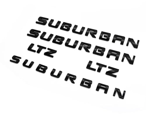 Door Tailgate Emblems Nameplate Compatible with 2007-2019 Suburban Gloss Black