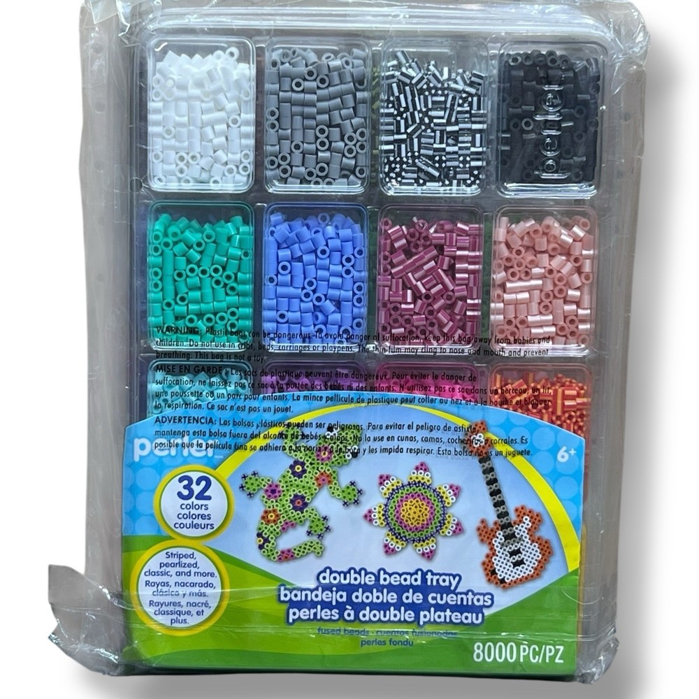 Stackable Plastic Bead Organizer with 8000 Beads Perfect for Creative Projects
