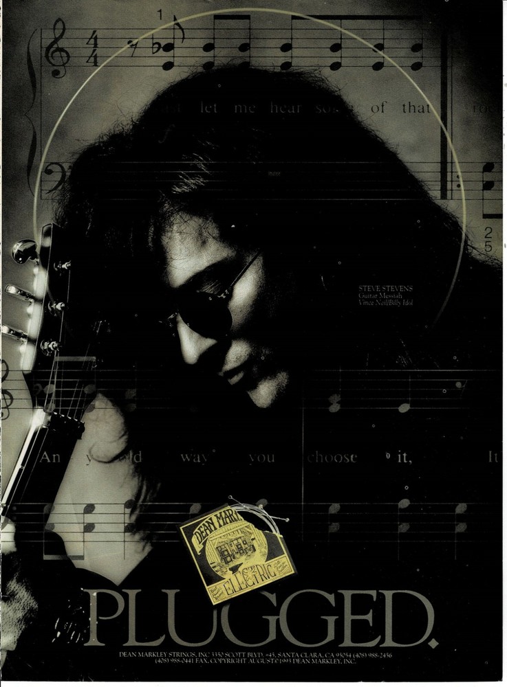 Dean Markley Strings - Steve Stevens of Billy Idol - 1993 Print Advertisement