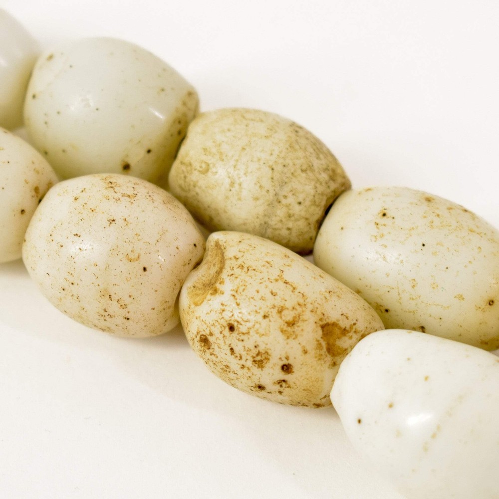 Bohemian White Trade Beads 41 Inch