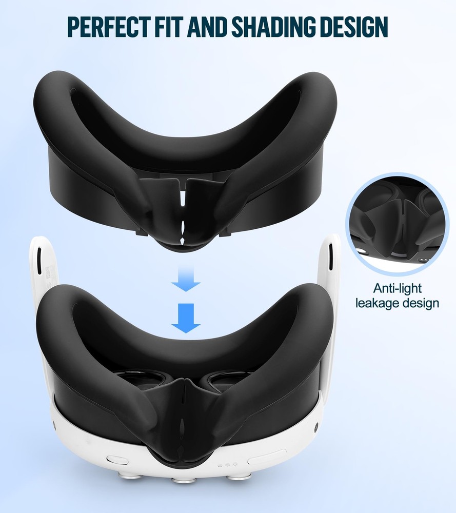 Silicone VR Accessories Set for Oculus/Meta Quest 3 Includes Protective Covers