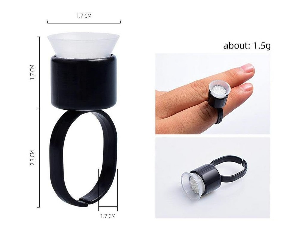 Ink Cup Rings, Pigment Ring Caps with Sponge for Microblading Semi Permanent ...