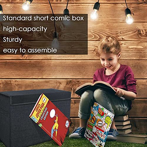 Comic Book Storage Box Collapsible Comic Box Comic Book Box with Handles