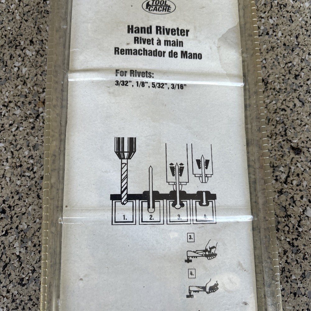 Tool Cache Hand Riveter #51660 with 4 Size Rivets