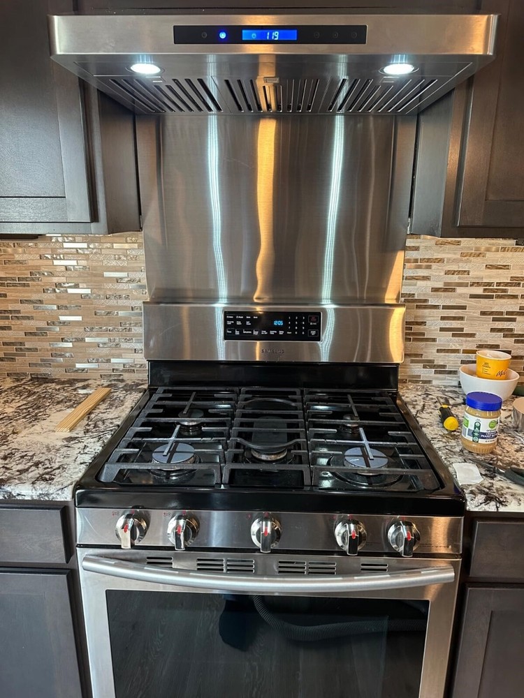 Kitchen Backsplash Stainless Steel Stove Back Wall Protector Panel Guard Board