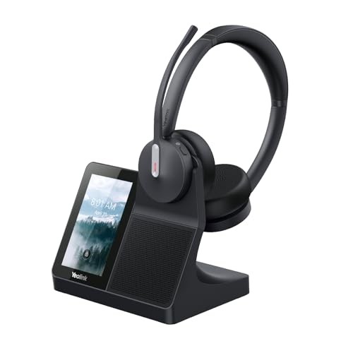 Yealink WH64 Workstation Dual Wireless Headset System, Touchscreen Base, DECT