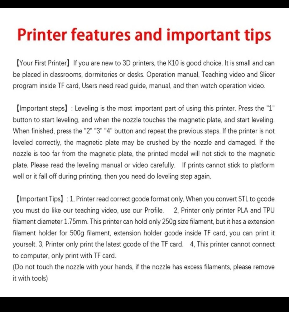 EasyThreed Mini 3D Printer, Black