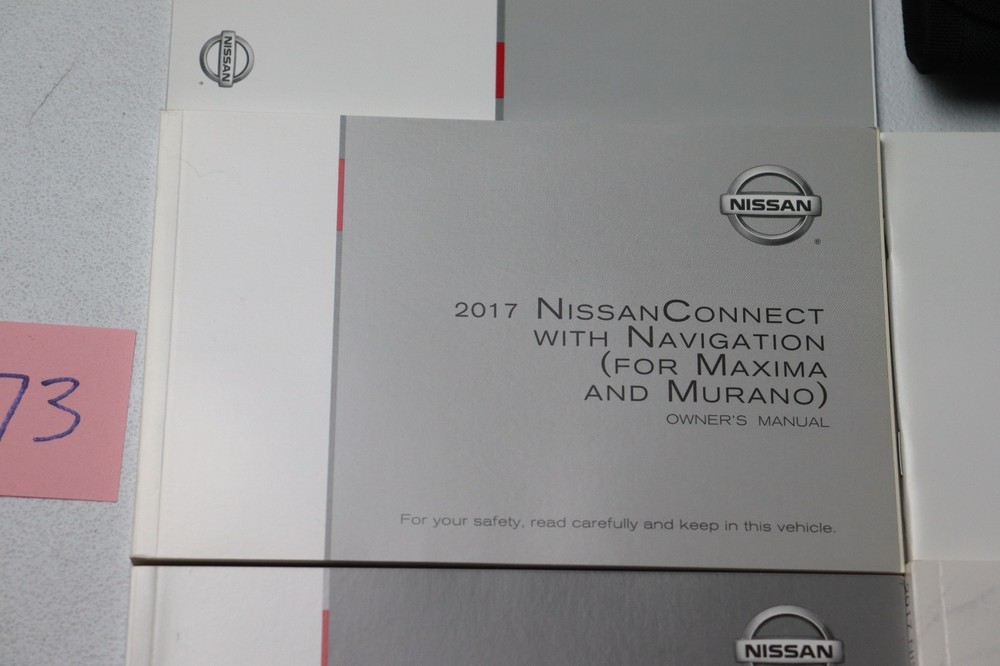 2017 Nissan Maxima Owners Manual With Quick Reference Guide, Navigation And Case