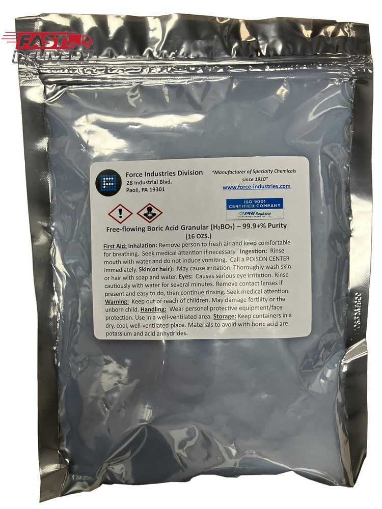 Free-Flowing Boric Acid Granular 8 Oz
