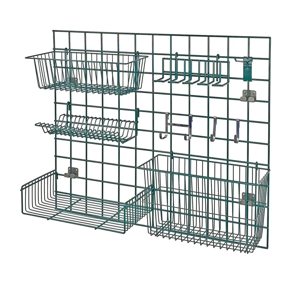 Quantum Food Service 36" Light Duty Green Epoxy Coated Grid Task Station Kit