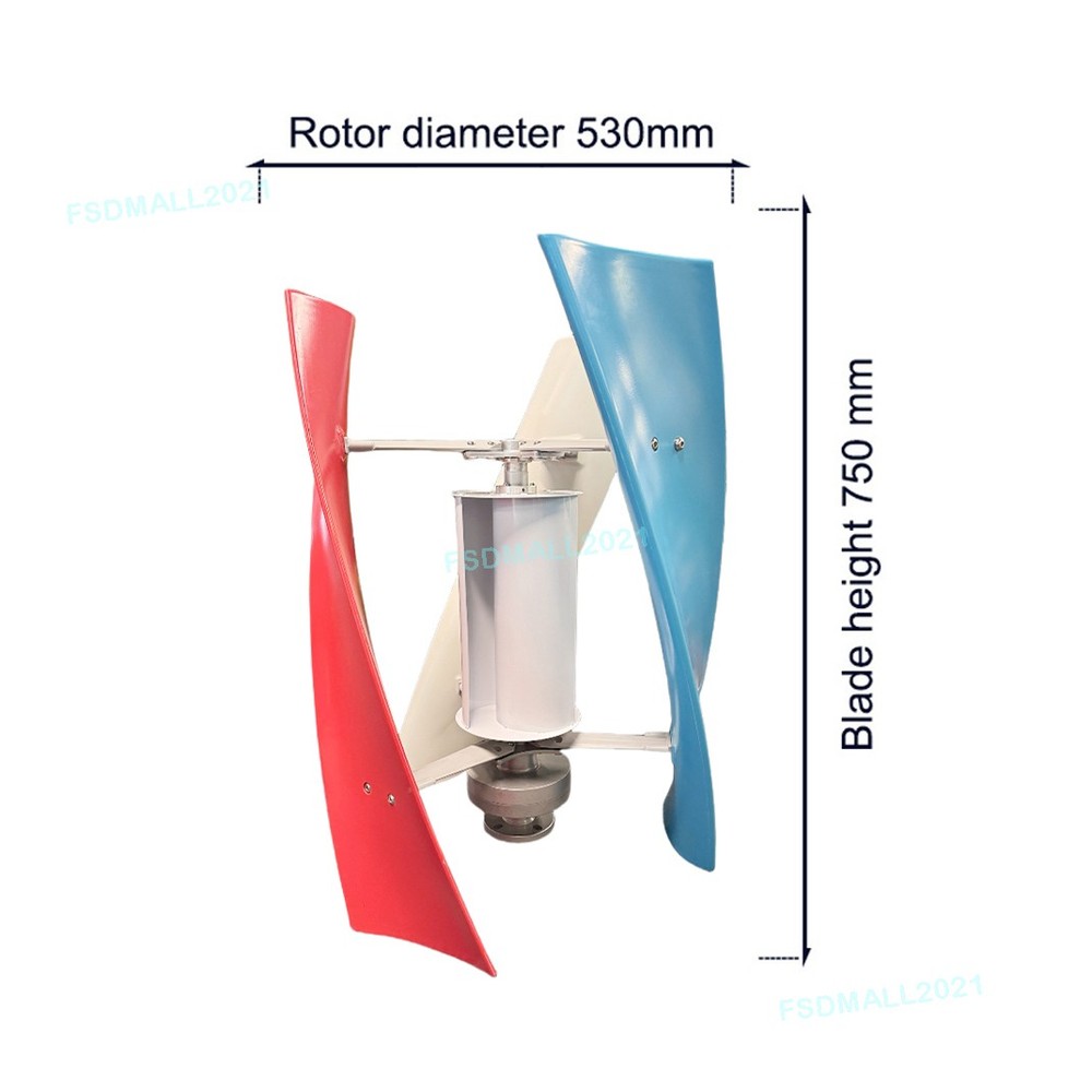 3000W Helix Vertical Wind Turbine Generator & MPPT Controller Windmill 12V/24V