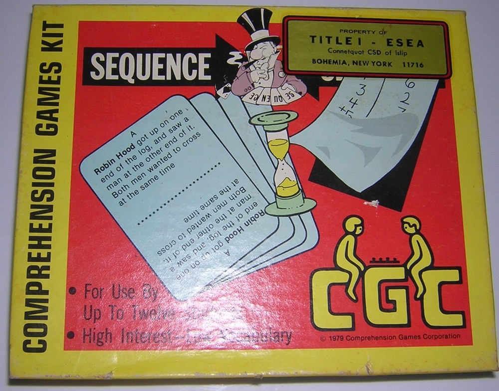 Vintage 1979 GRADE 3-4  SEQUENCE COMPREHENSION GAME KIT  BOX HOME SCHOOL