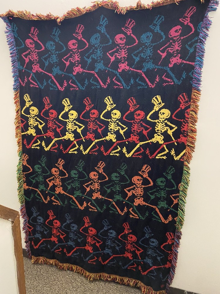 Rare Vintage Grateful Dead Skeleton Blanket