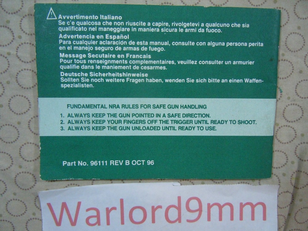 COLT MATCH TARGET RIFLES MANUAL-REVB OCT 1996.