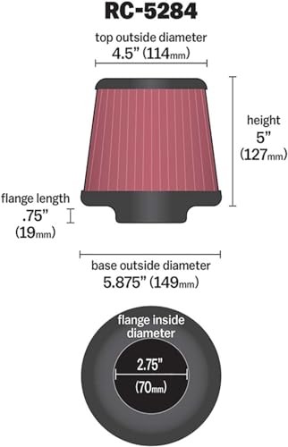 High-Flow Original Lifetime Universal Clamp-On Air Filter: High Performance,