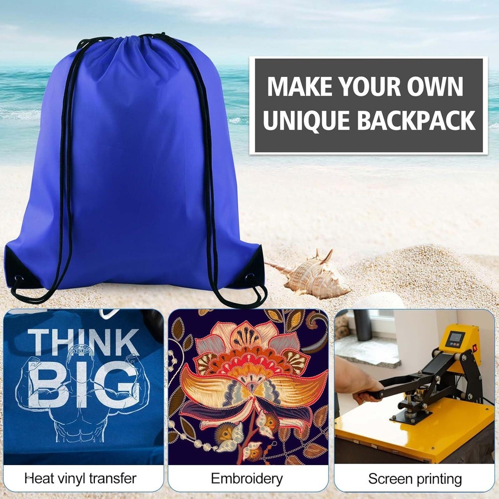 PLULON 2Pcs Drawstring Bags Bulk Backpack Green Blue +