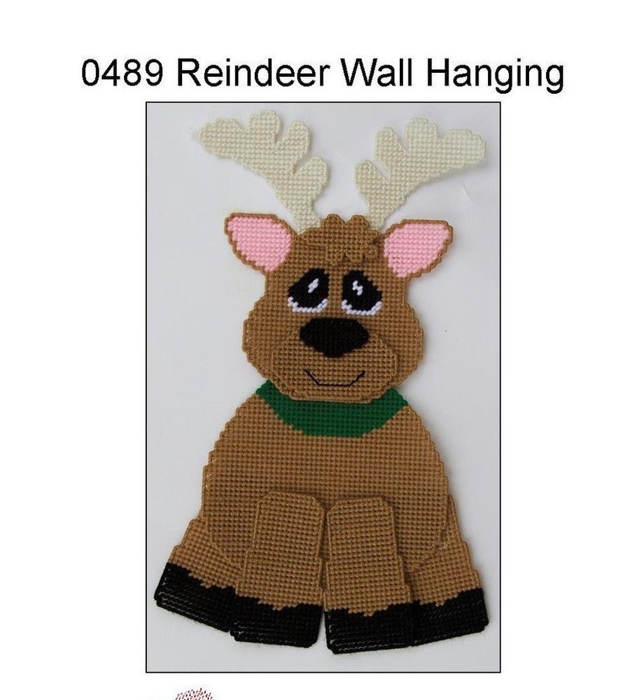 Christmas Reindeer Wall Hanging- Plastic Canvas Pattern or Kit