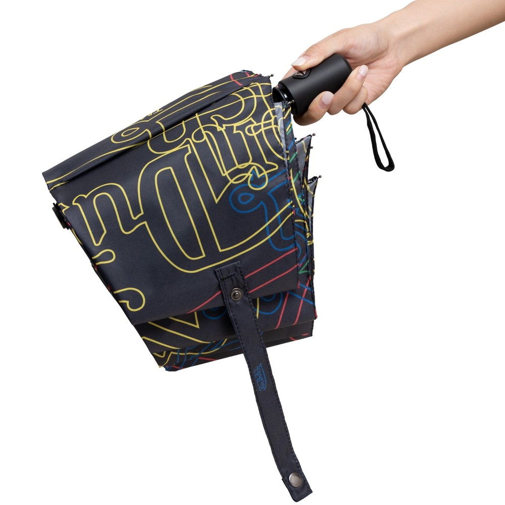 Von Dutch Neon Logo Compact Automatic Umbrella, Strong & Portable