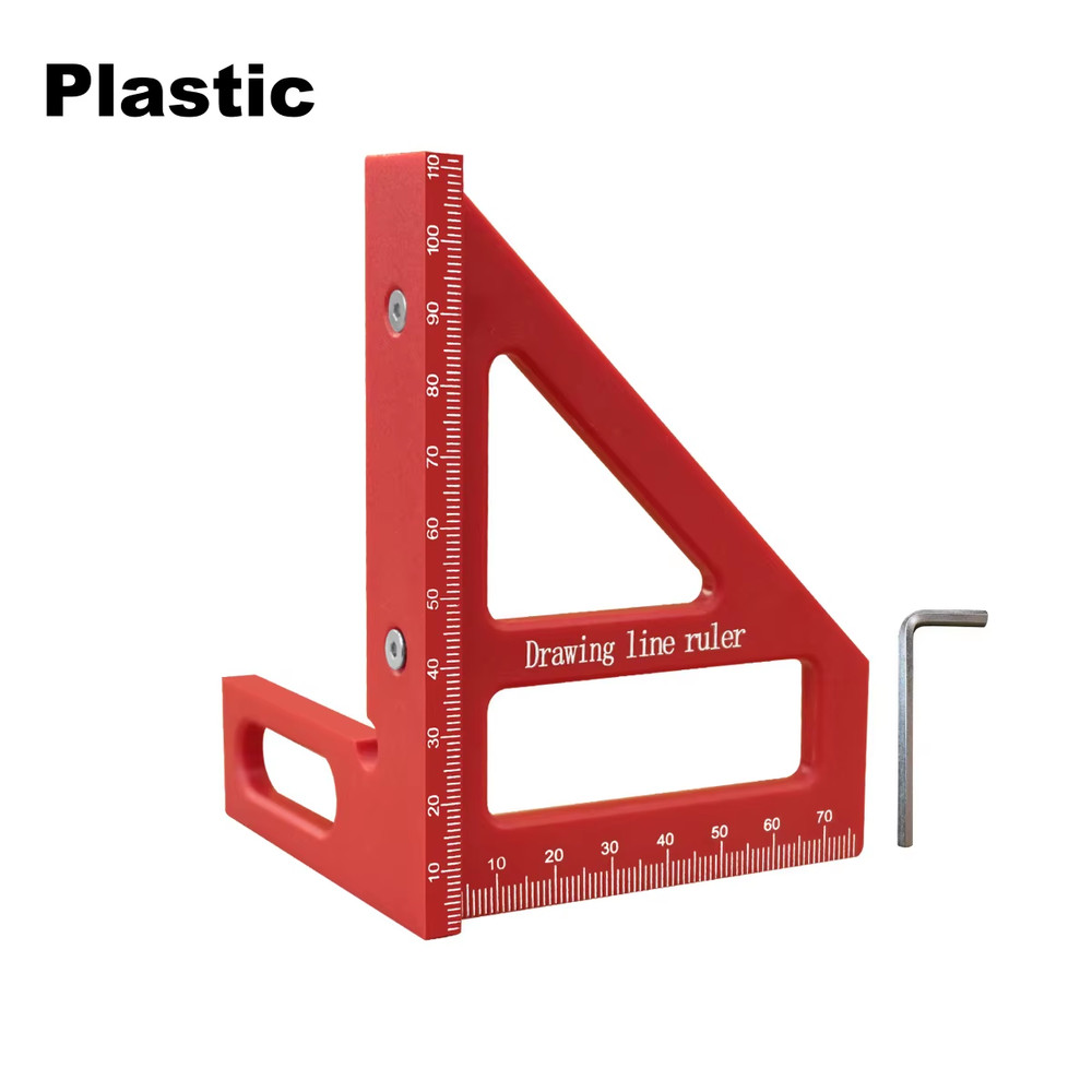Carpenter Square -Woodworking Square Protractor Aluminum/Plastic Ruler 3D Multi