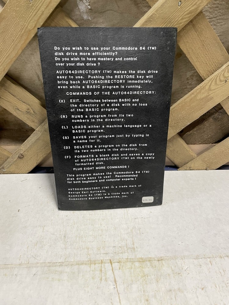 Vintage AUTO64DIRECTORY Manual / Commodore 64 / Diskettes / Computer / PC