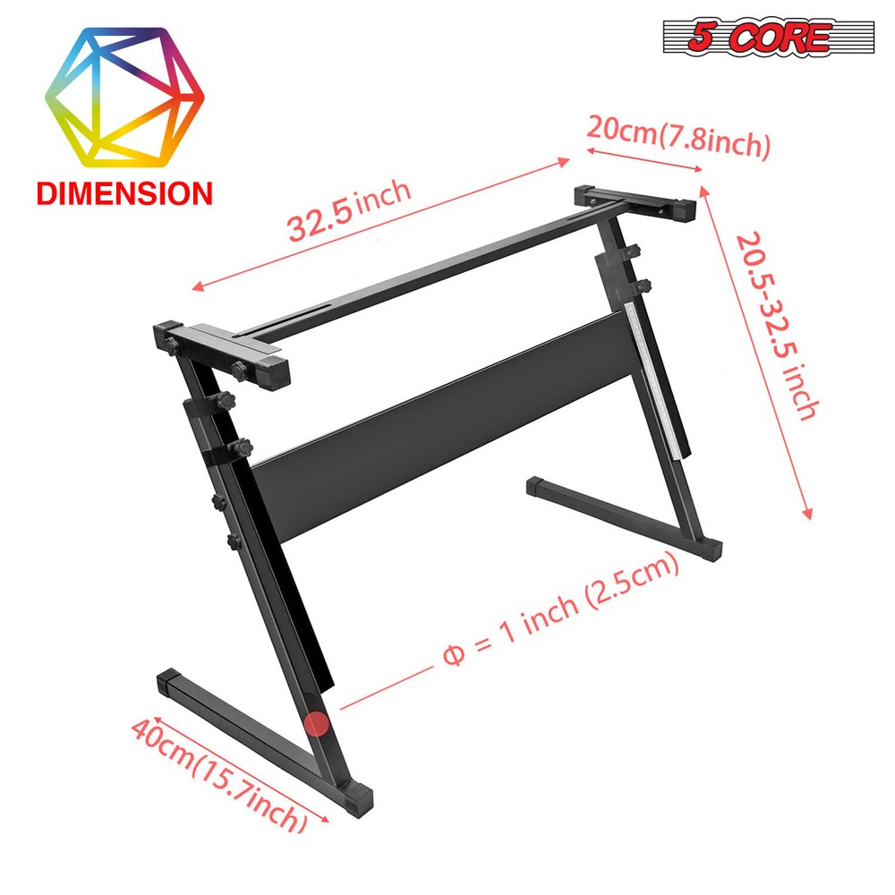 5Core Piano Keyboard Z-Style Stand Electronic Organ Rack Folding Adjustable