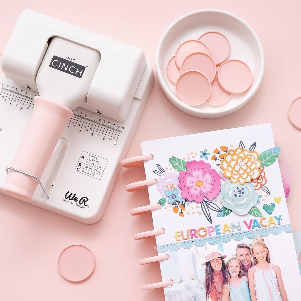 We R Disc Cinch Book Binding Tool-White/Pink Memory Keepers Punch Press