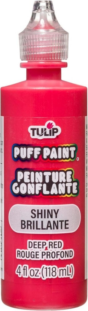 4oz Puff Fabric Paint in Shiny Deep Red - Create Textured 3D Effects with Ease