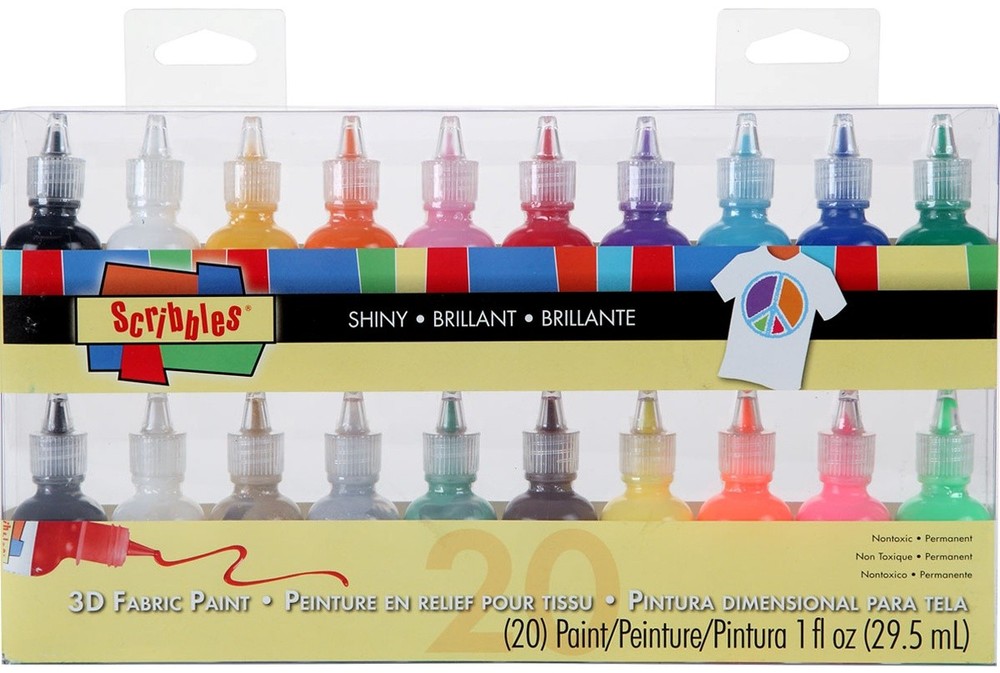 I Love To Create SC-26515 Scribbles 3D Fabric Paints 1oz 20/Pkg-