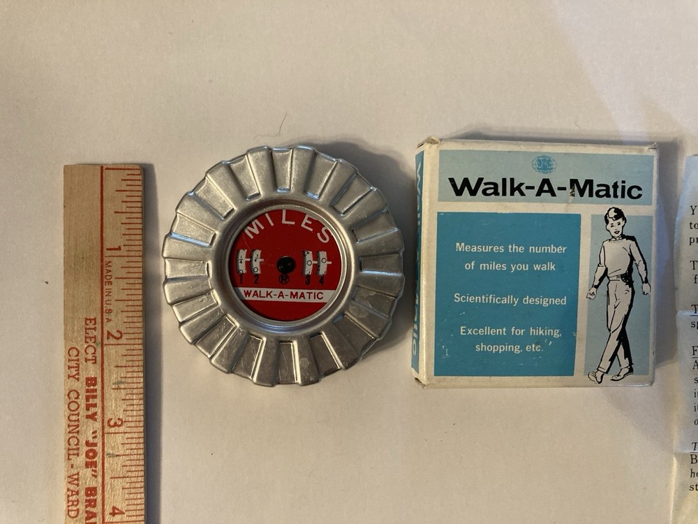 Walk-A-Matic Vintage Pedometer Early Mileage Tracker
