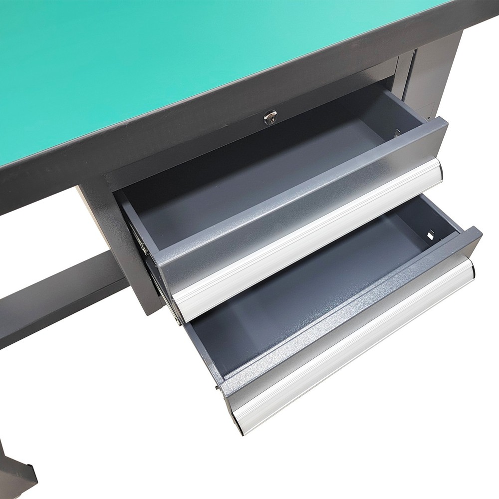 Assembly Line Work Table 47"*29.5" Anti-static Workbench 2200lbs Load 2 Drawers