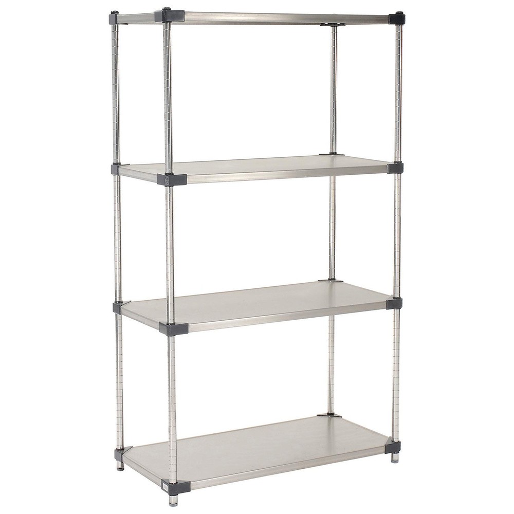 Stainless Steel Solid Shelving 48"W x 24"D x 86"H