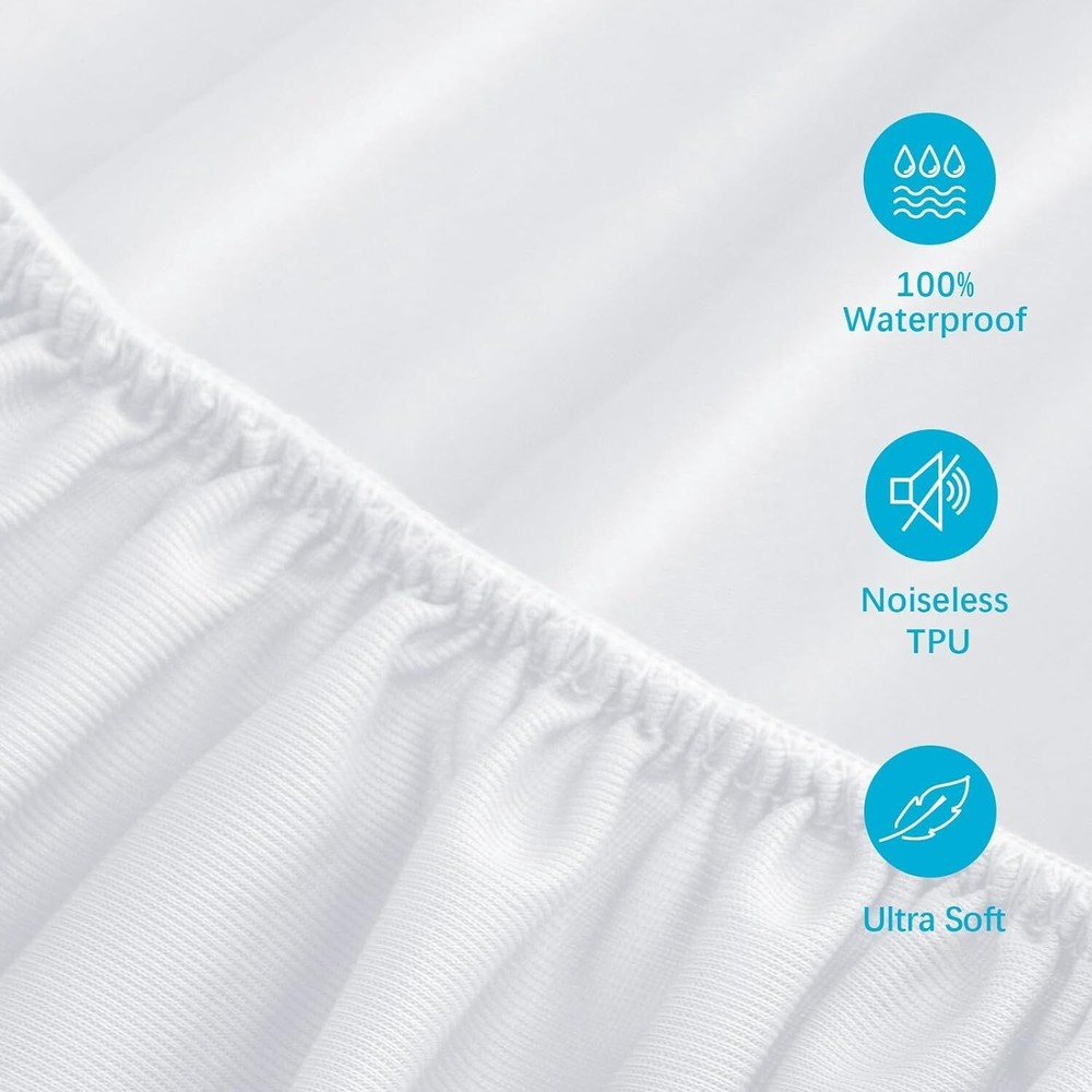 Full Size Mattress Protector Waterproof Mattress Cover Fitted Sheets 2 Pack