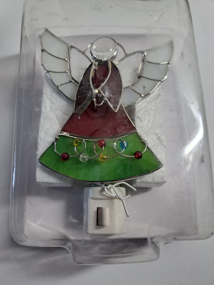 Stained Glass Angel Nightlight Plug In Wall
