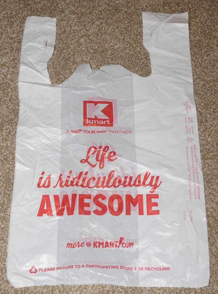 KMART WHITE 20" x 12" PLASTIC BAG (New)