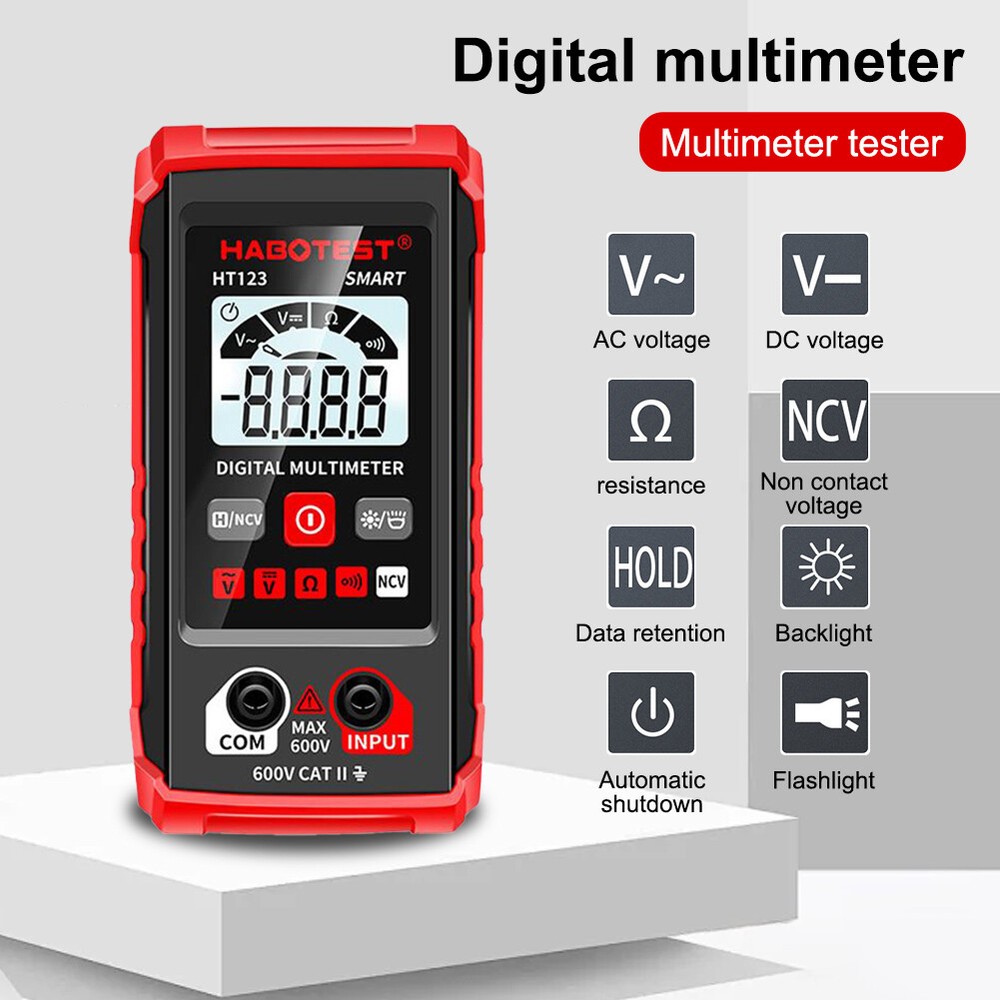 Digital Multimeter Electrical Auto-Ranging Voltmeter Non-Contact Voltage Tester