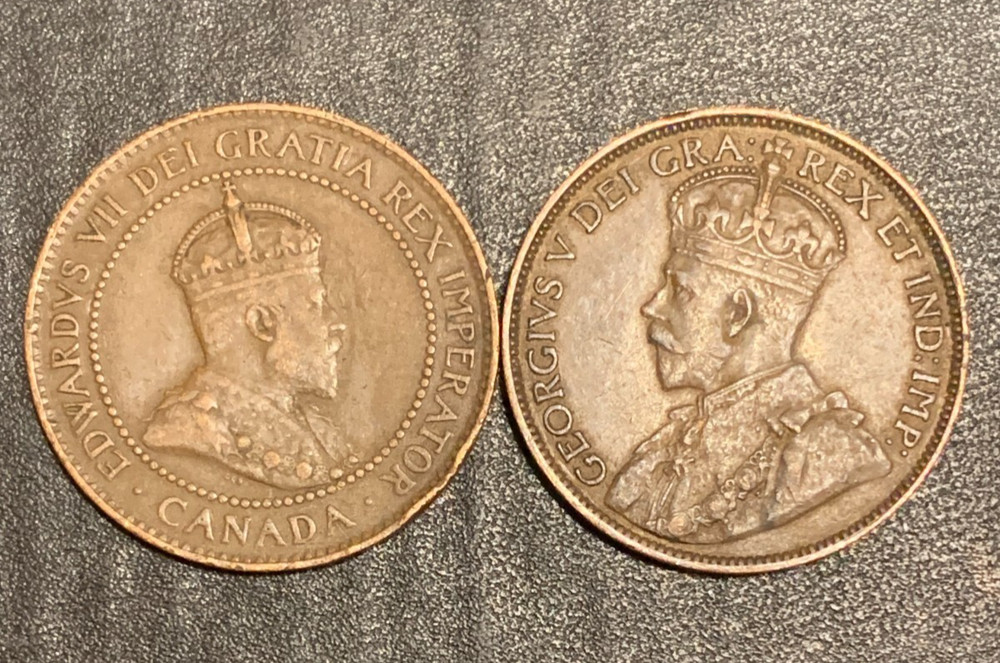 1906,1913  Canada 1 Cent ( 2 types )   lot # 1960