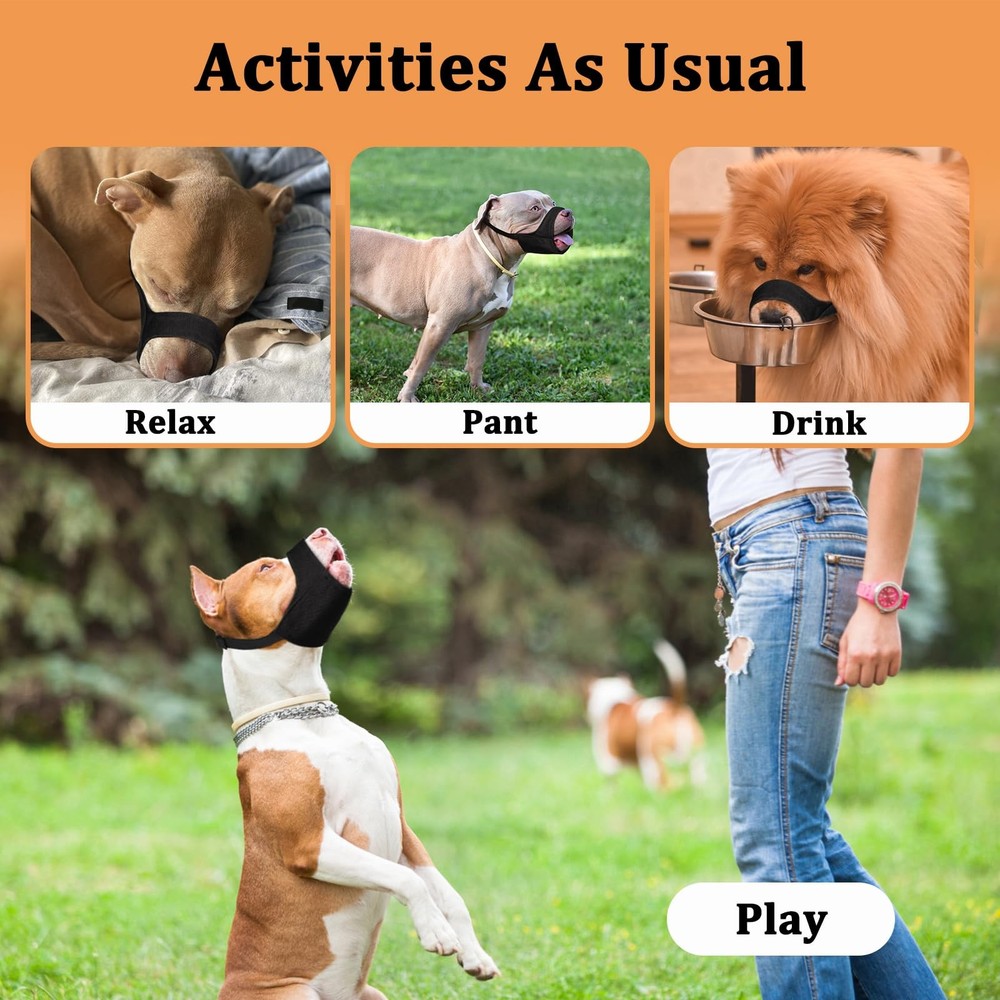 Mayerzon Pitbull Muzzle, Soft Muzzle for L [Snout Cir: 9.75-11"], Black