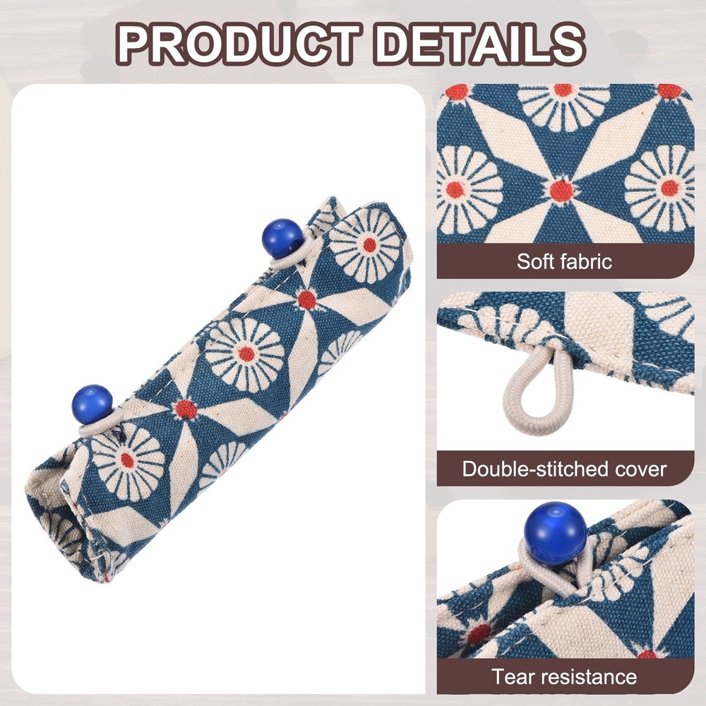 Teapot Handle Cover, Anti-Slip Kettle Handle Sleeve Flower Pattern, Blue