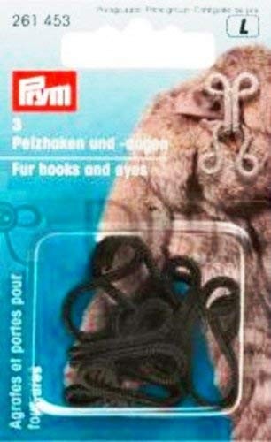 Black Fur Hooks and Eyes - 3 Pack for Sewing and Crafting Projects