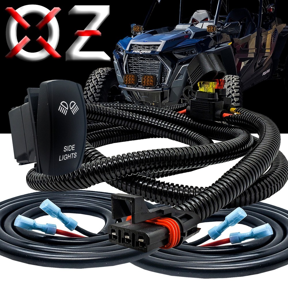 10' Split Wire Harness Kit Pulse Busbar Plug SIDE LIGHTS On/Off Rocker Switch