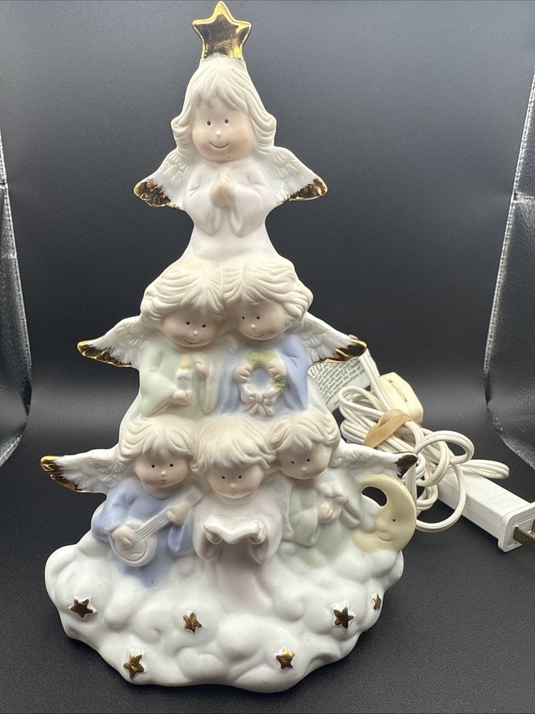 Vintage Ceramic Angel Tree Night Light