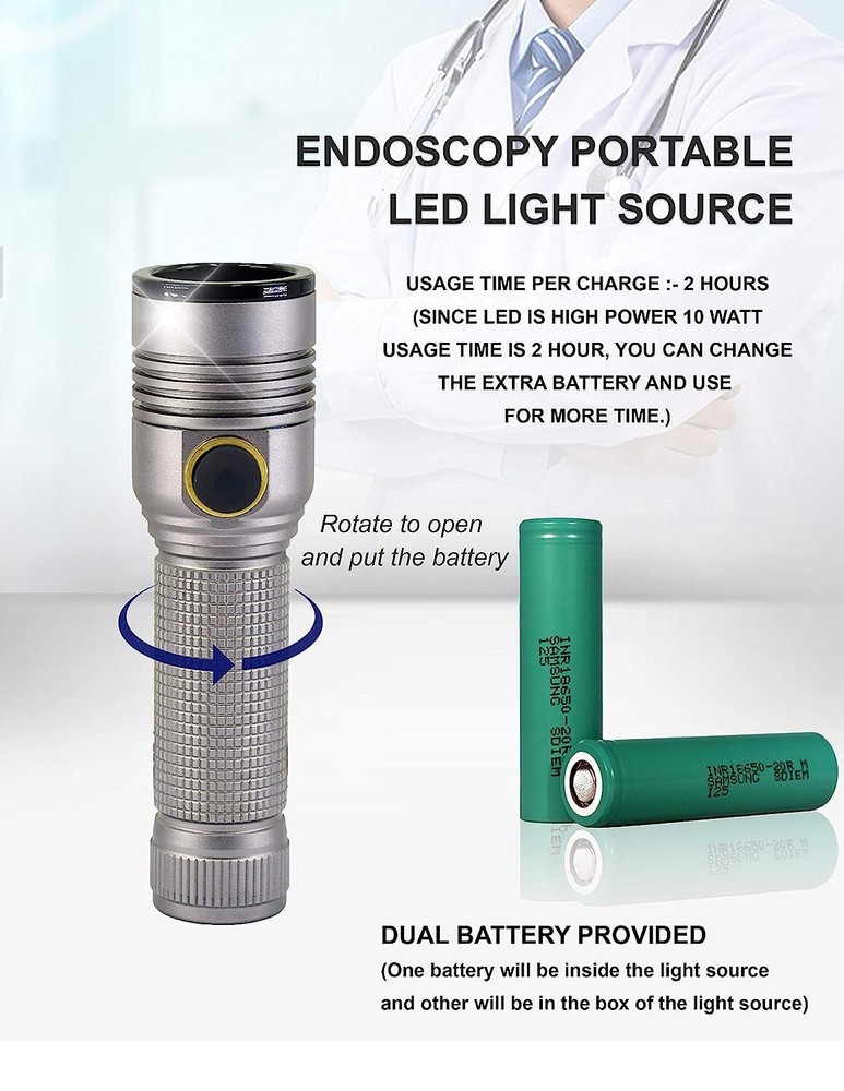Endoscope Cold Light Source LED ENT Portable Medical Rigid Endoscopy for Camera