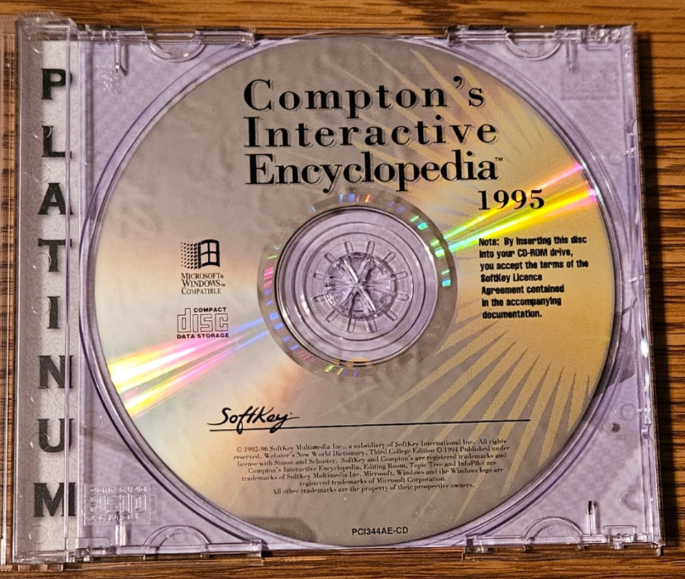 Compton's Interactive Encyclopedia 1995 Edition CD-ROM - DOS 3.1/Windows 3.1